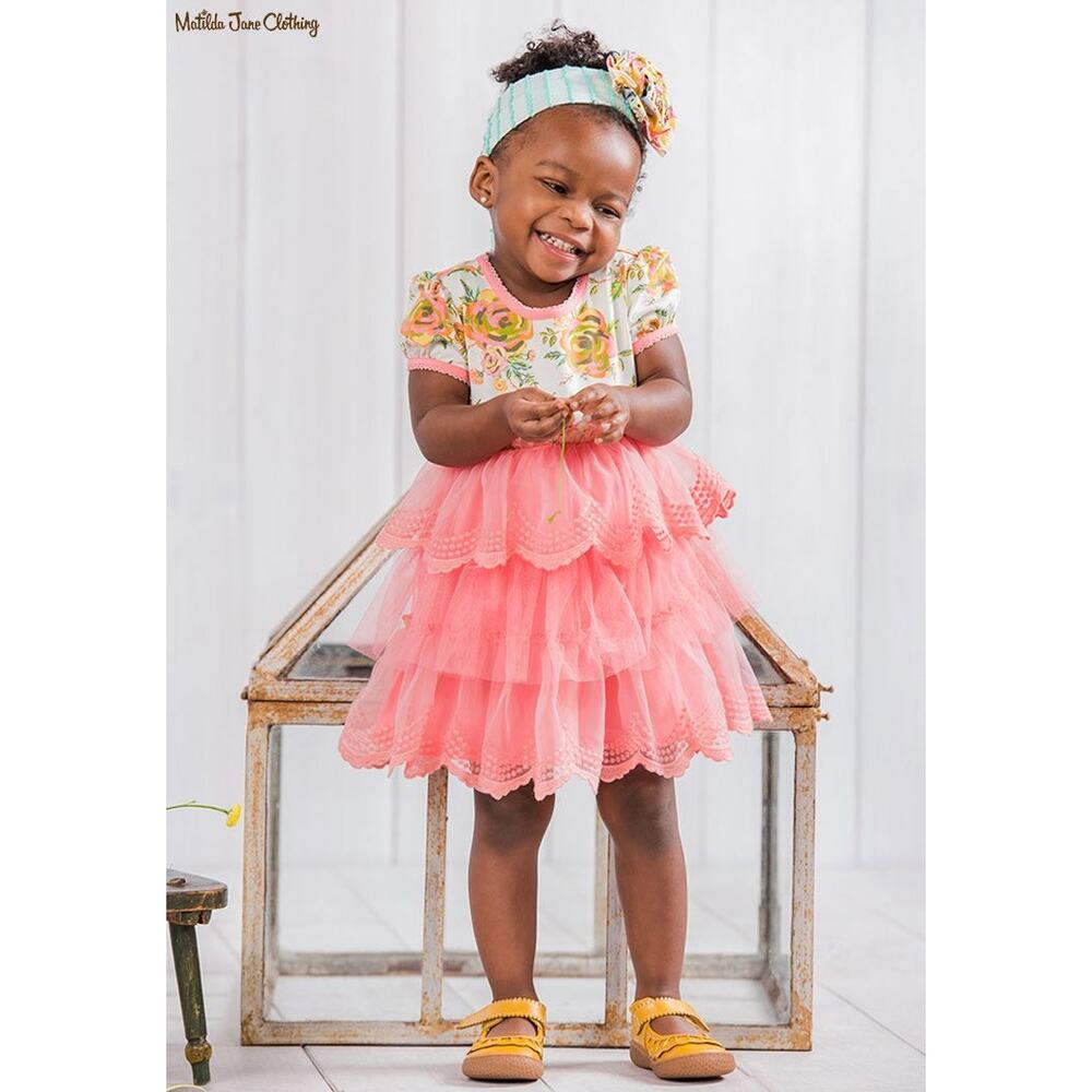 Matilda Jane “The Adventure Begins” Layered Dress – Size 6-12 Months Cottagecore